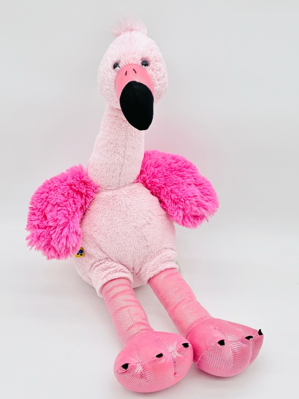 Build A Bear Flamingo Plush Pink Stuffed Animal Long Legs Sparkle Feet Toy BABW
